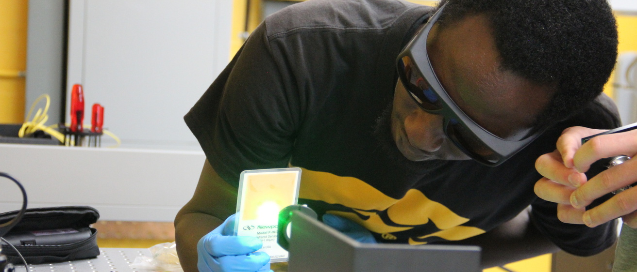 A student works in the lab