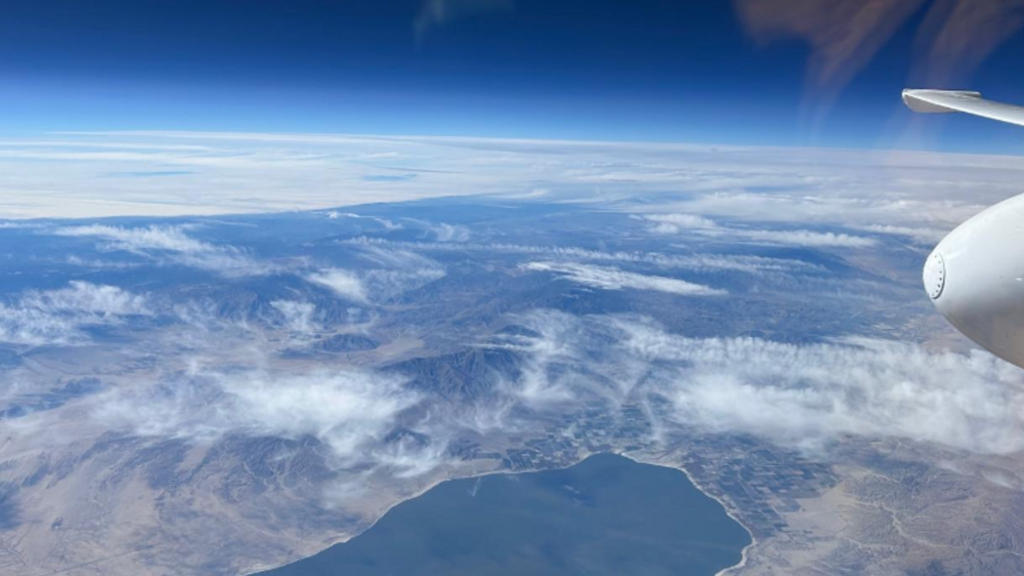 View of clouds from the air